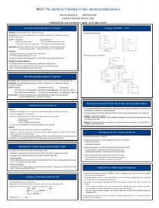 Sascha & Manfred's poster on "The Syntactic Flexibility of Non-decomposable Idioms", Valletta, March 2015